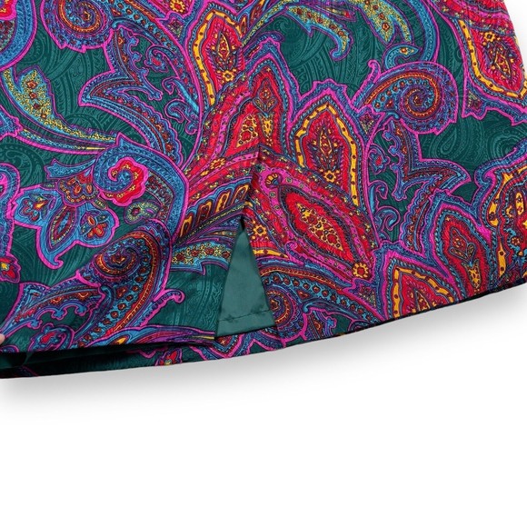 Anne Crimmins For Umi Collections Womens Silk Skirt Knee Length Vibrant Boho 10 - Picture 6 of 13